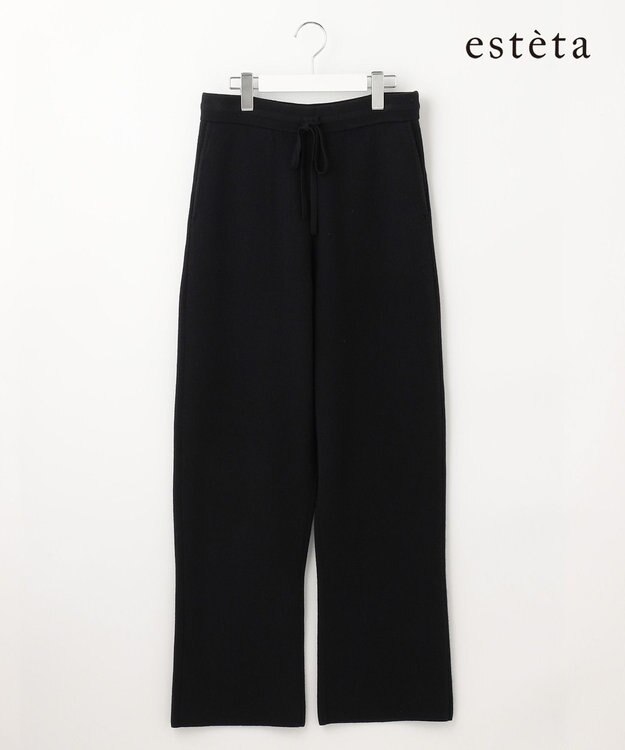 23区 L 【エステータ】エアリースパンウール ニットパンツ ブラック系