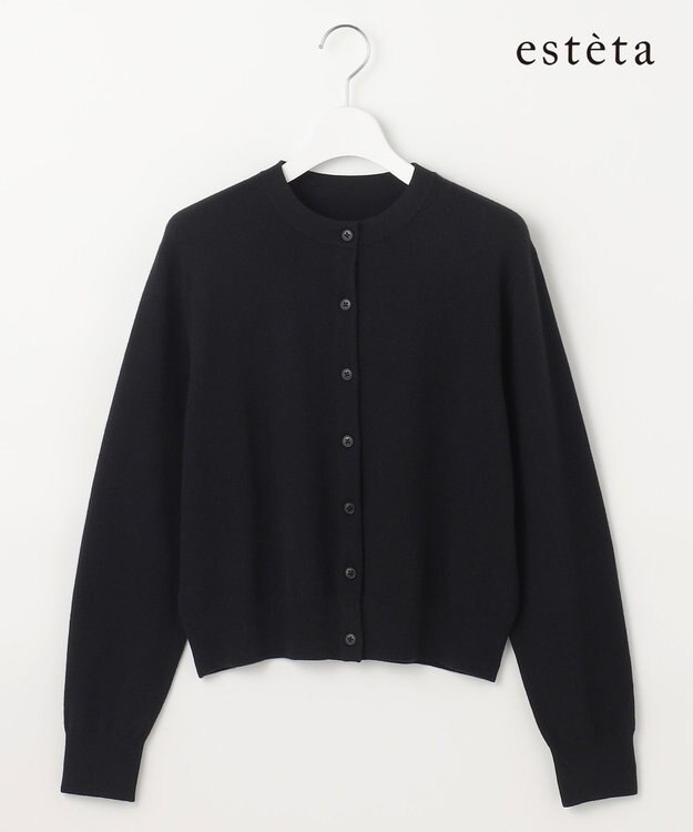 23区 L 【エステータ】クルーネック カーディガン ブラック系