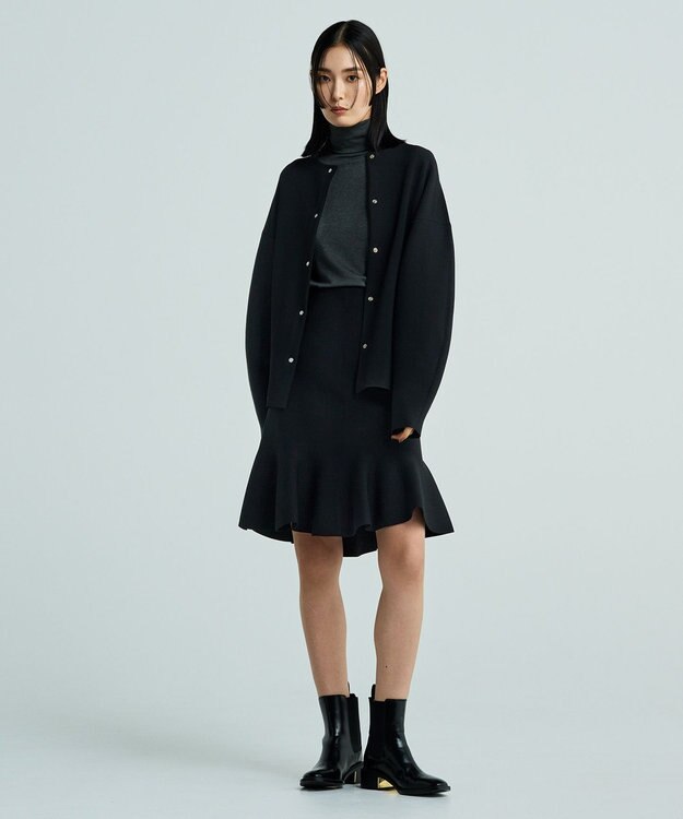 uncrave 【洗える】スムースニット カーディガン（uncrave WHITE） ブラック