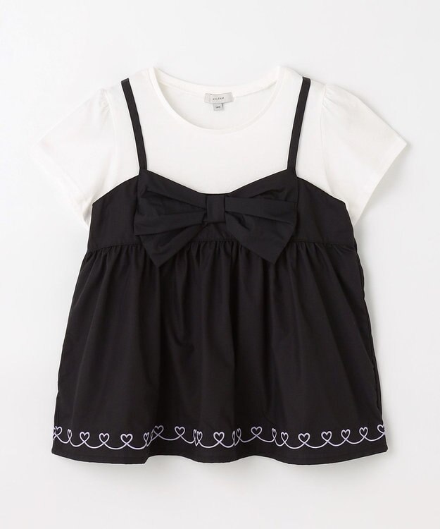 ANY KIDS キャミソール ドッキングTシャツ ブラック