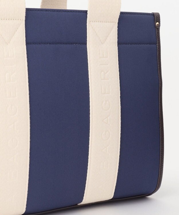 LA BAGAGERIE ロゴテープトートバッグ　Mサイズ ネイビー