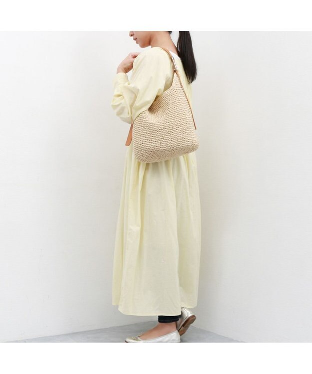 UNBILLION カシュカシュ cachecache / フリーハンドルクロッシェトートバッグ キャメル