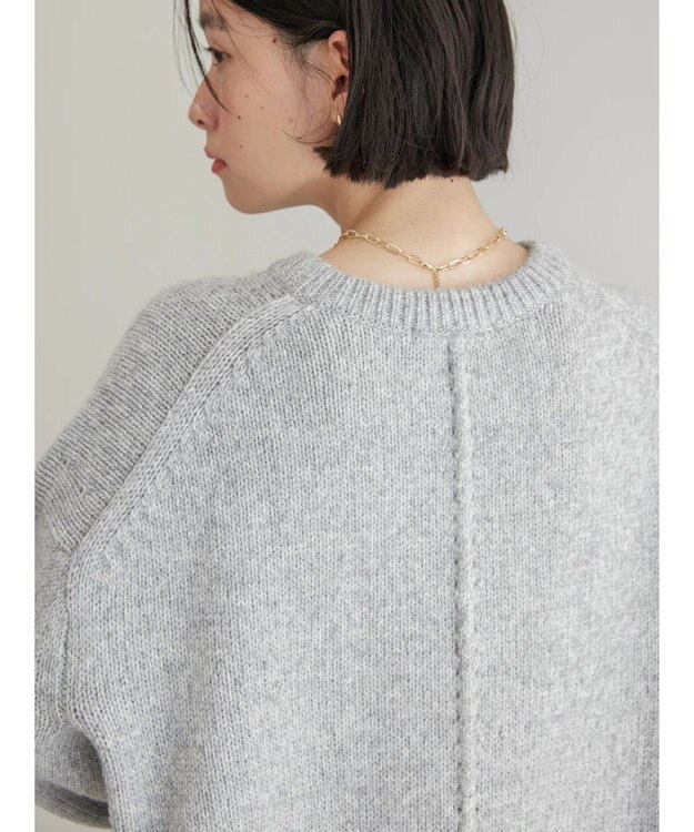 AMERICAN HOLIC サイドスリット袖ボリュームニットプルオーバー Light Gray Mixture