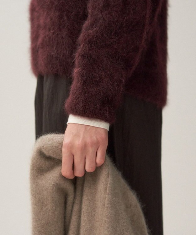 美品▲ATON エイトン//クルーネックニット▲モカブラウン　サイズ2 ウール ROYAL CASHMERE FUR | クルーネックセーター / ATON