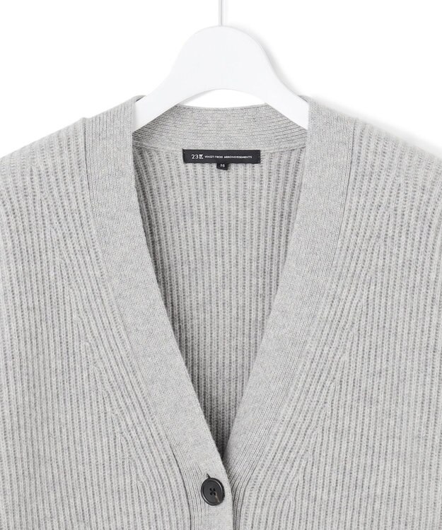 23区 【洗える】カシミヤブレンド ニット カーディガン ライトグレー系
