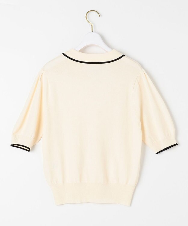 ANY SIS 【洗える】バイカラー ポロニット アイボリー