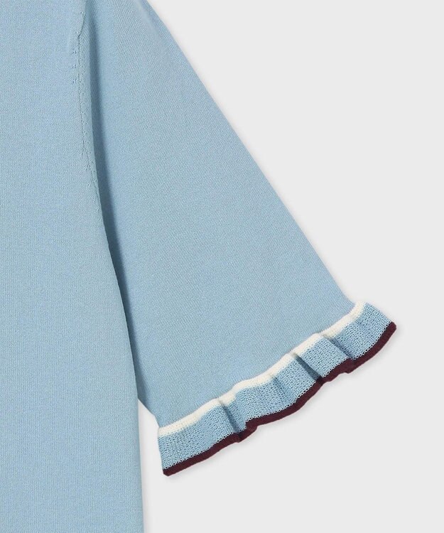 Paul Smith 【洗える】フレアスリーブ 半袖ニット ライトブルー