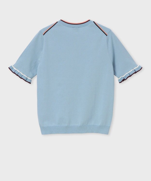 Paul Smith 【洗える】フレアスリーブ 半袖ニット ライトブルー