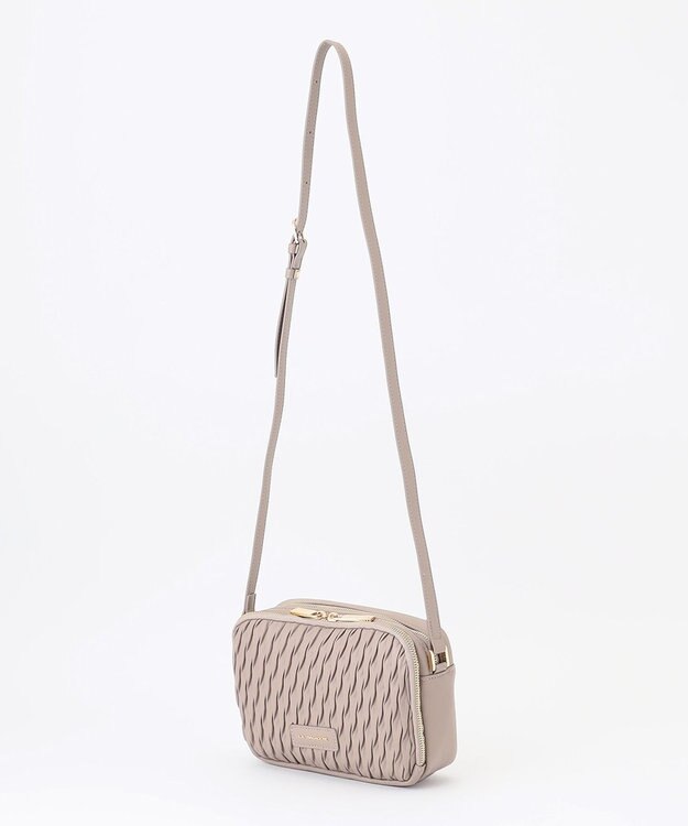 LA BAGAGERIE ランダムプリーツショルダーバッグ グレージュ