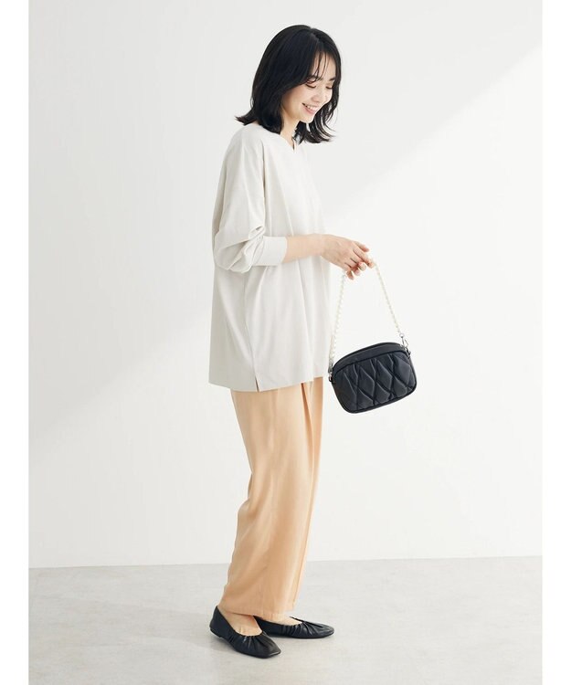 Green Parks 前後でも着れちゃう万能長袖ロンＴ Light Beige