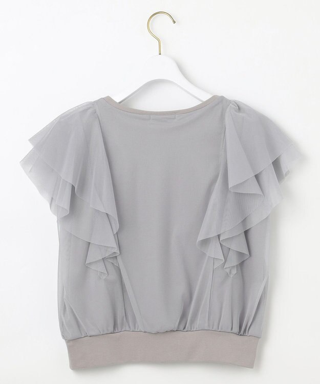 ANY SIS 【洗える】ラッフルチュール プルオーバー グレー