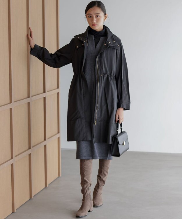 組曲 【WEB限定】中綿ライナー付き モッズコート ブラック系