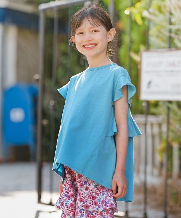 組曲 KIDS 【110-140㎝】バックフリル チュニック ターコイズブルー