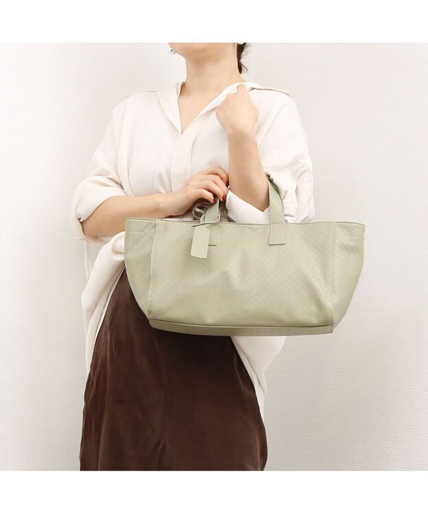 UNBILLION カシュカシュ cachecache / メッシュエンボス横長ショッパートート グリーン