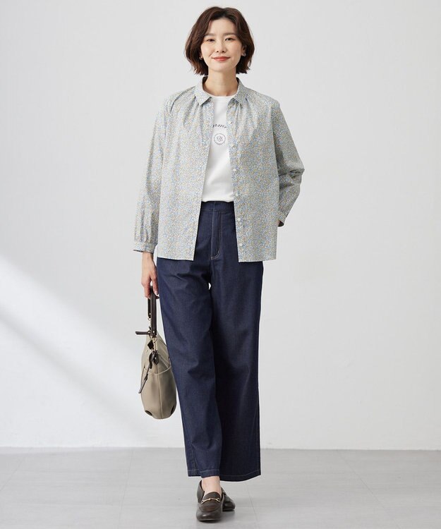 J.PRESS LADIES カレッジロゴ Tシャツ ホワイト系