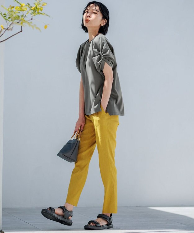 23区 バンブーハンドル ミニ ショルダーバッグ グレー系