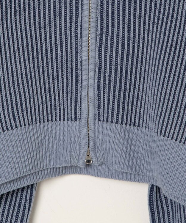 WEGO ダブルジップショートカーデ ブルー