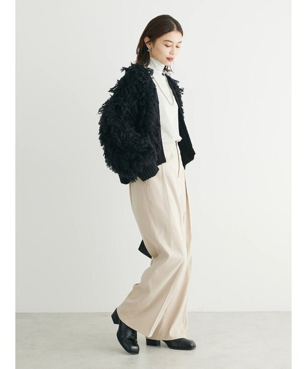 Green Parks ・Ｐｅｔｉｔ　Ｆｌｅｕｒ　ループニットカーディガン Black