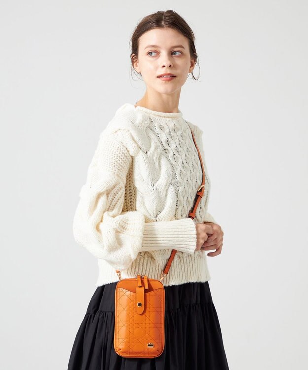 LA BAGAGERIE レザーステッチ　マルチポシェット オレンジ