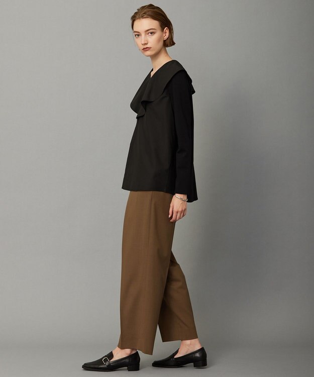 ICB L 【洗える】ハイゲージポンチ ラッフルカラープルオーバー ブラック系