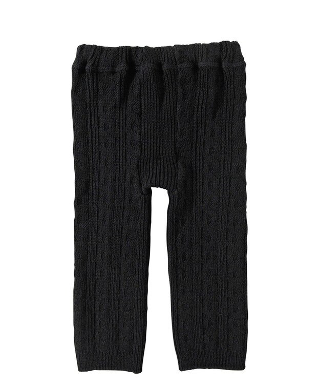 MIKI HOUSE HOT BISCUITS 【80-120cm】ケーブルニット編みレギンス 黒