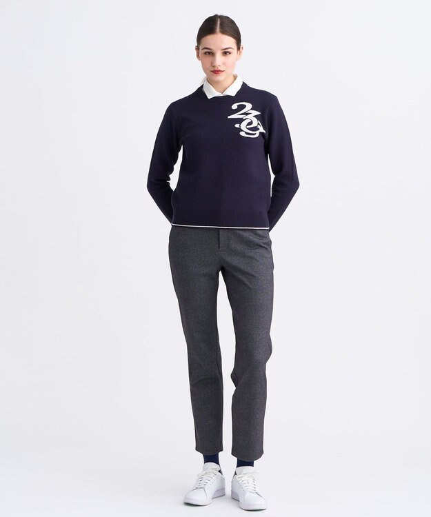 23区GOLF 【WOMEN】裏起毛ジャージーパンツ ストレッチ モノグラム 上品スタイル ライトグレー系5