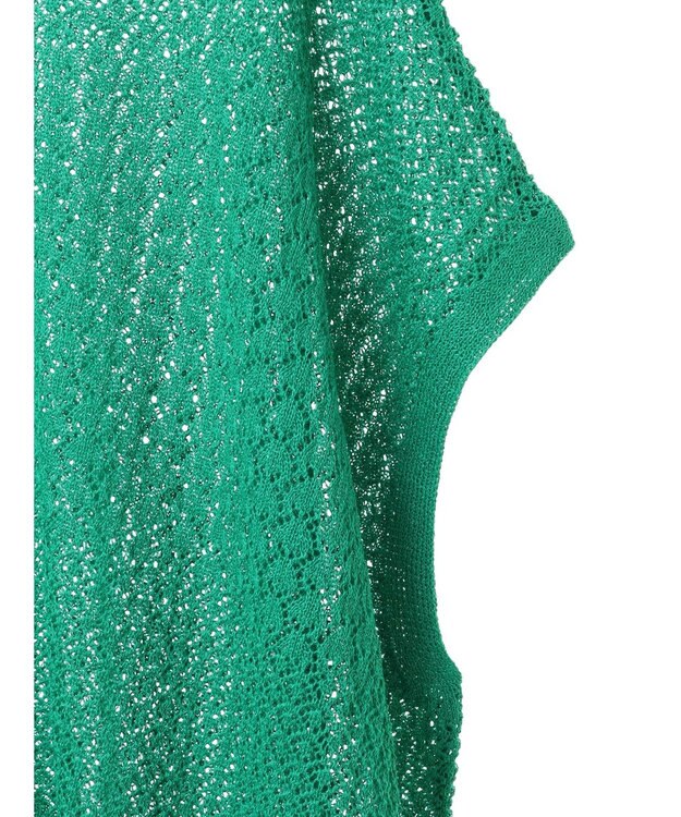 Green Parks 透かし柄ポンチョニットカーディガン Green