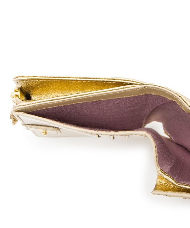 LANVIN en Bleu ペティアン Lファスナー二つ折り財布 ゴールド