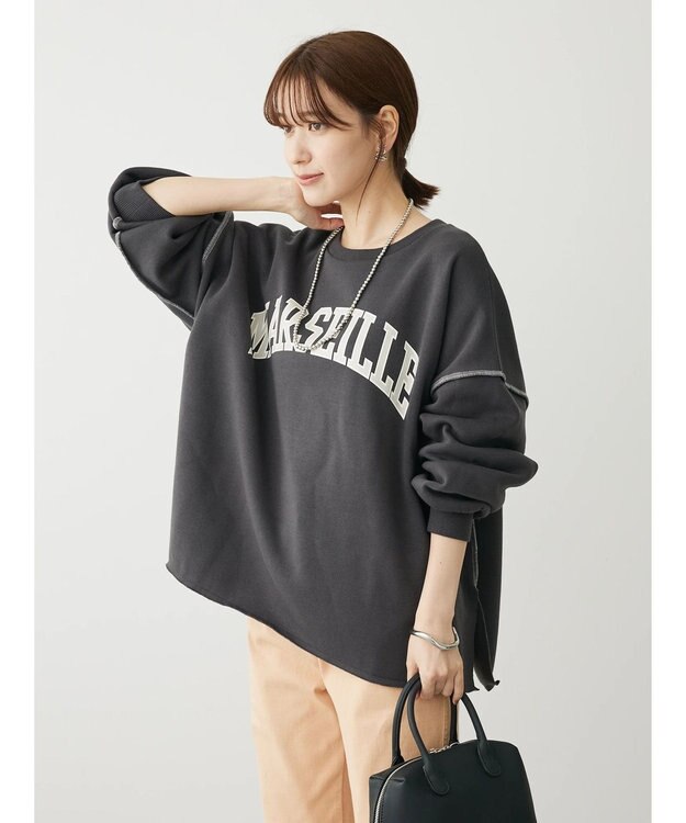 Green Parks ・ＲＡＹ　ＣＡＳＳＩＮ　ロゴｐｔカラーステッチスウェット Charcoal Gray