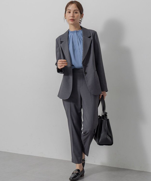 組曲 【加藤ローサさん着用】ハンサムツイル ジャケット チャコールグレー系