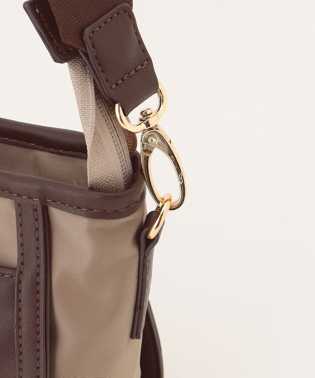 LA BAGAGERIE 【MONICA】ナイロンコンビショルダーバッグ チャコールグレー