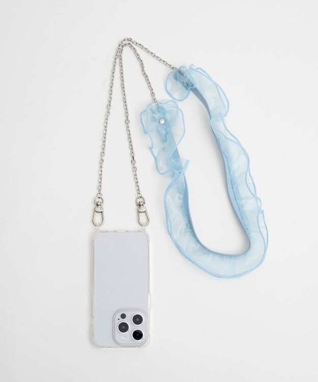 WEGO フリルチェーンストラップ ブルー