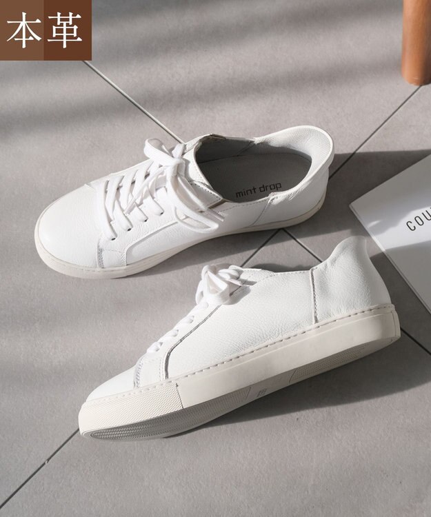 Pointer 本革スライドオンスニーカー ホワイト