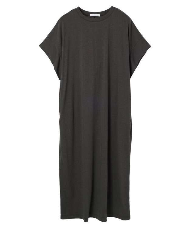Green Parks 接触冷感　袖切替えカットワンピース Gray
