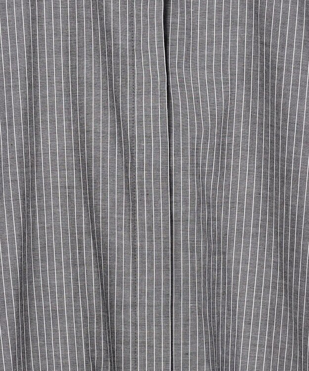 ICB L ソフトコットンローン シャツブラウス ブラックストライプ