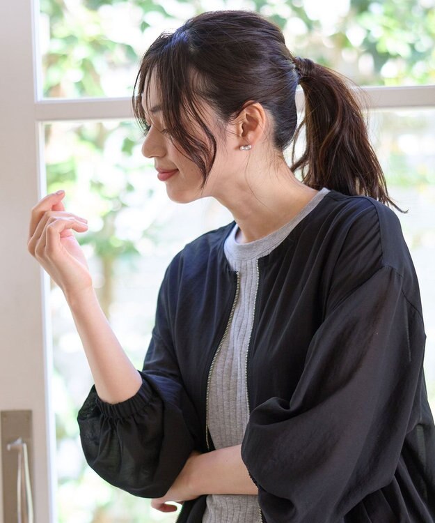 ANY 【WEB限定】ロングチェーンパールピアス（両耳用） シルバー