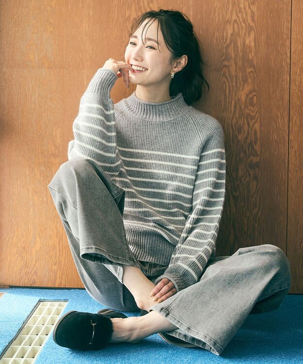 ANY SIS 【23.0cm~24.5cm】フェイクファーメタル モカシン ブラック