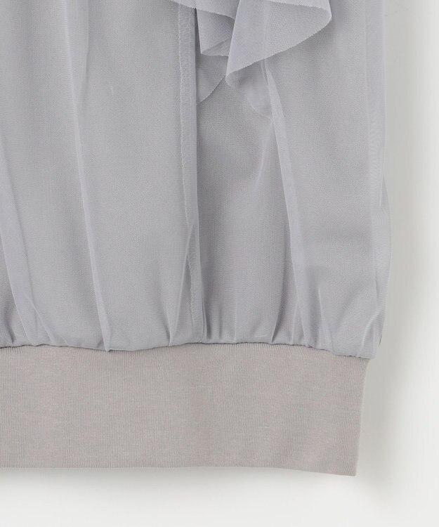 ANY SIS 【洗える】ラッフルチュール プルオーバー グレー