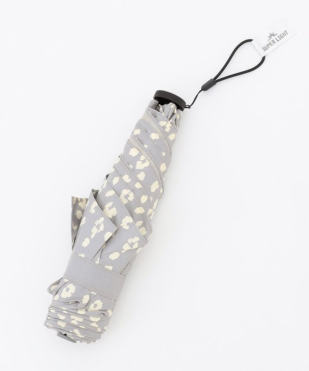 ANY SIS 【晴雨兼用】スーパーライトレオパード 折りたたみ傘 ライトグレー系