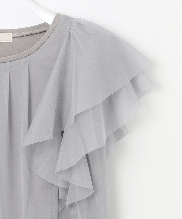 ANY SIS 【洗える】ラッフルチュール プルオーバー グレー