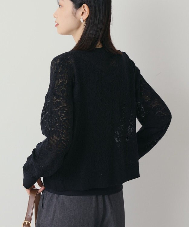 AMERICAN HOLIC レース編みニットプルオーバー Black