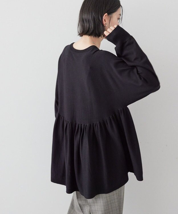 AMERICAN HOLIC ティアードギャザーニットプルオーバー Black