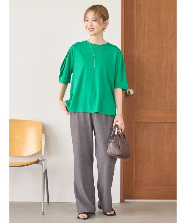 AMERICAN HOLIC 接触冷感袖コンシャスカットプルオーバー Green