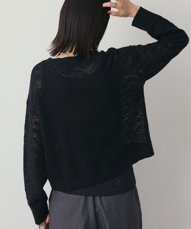 AMERICAN HOLIC レース編みニットプルオーバー Black