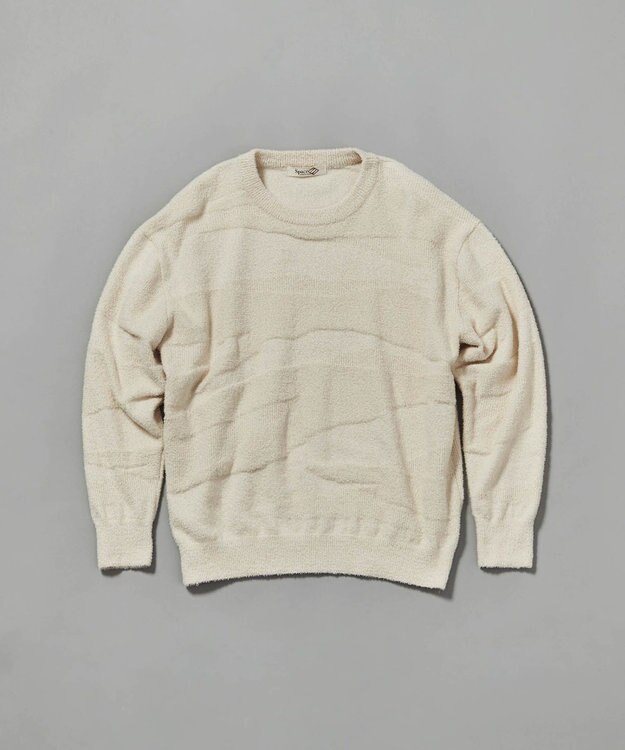JOSEPH ABBOUD MOUNTAIN 【SPACE／UNISEX】ベアフリースカモフラージュ ニット アイボリー系