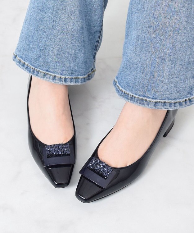 Bridget Birkin 【Bridget Birkin】グリッターパーツパンプス ネイビーエナメル