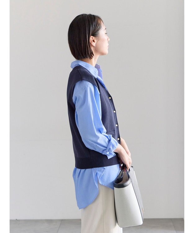 Te chichi 総針ポケット付きVネックベスト《2026 spring catalog item》 ネイビー