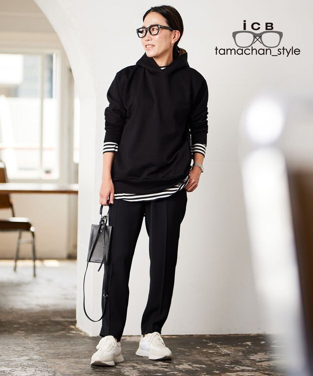 ICB 【ICB×tamachan_style コラボ 】パーカー ブラック系