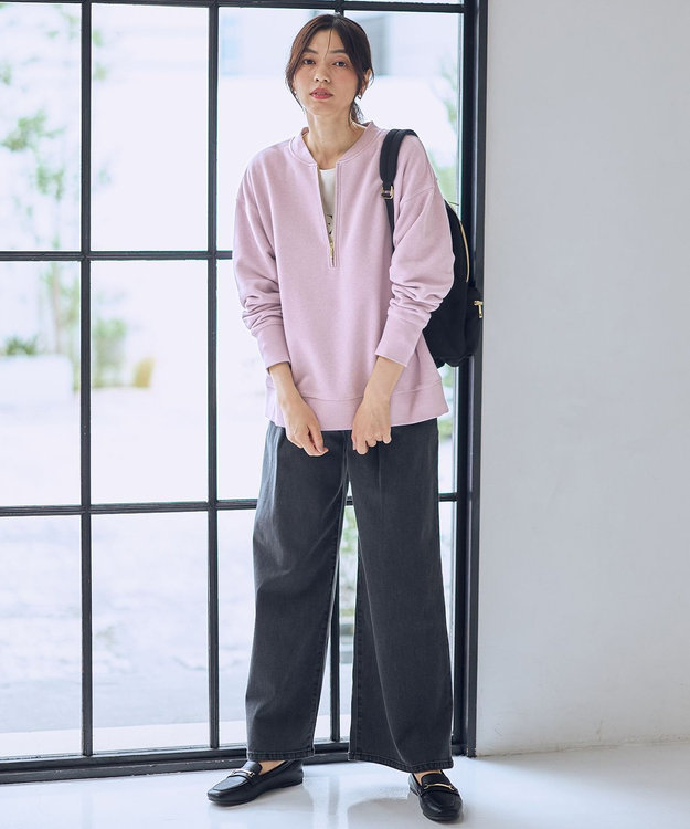 ANY ハーフジップスウェット ラベンダー