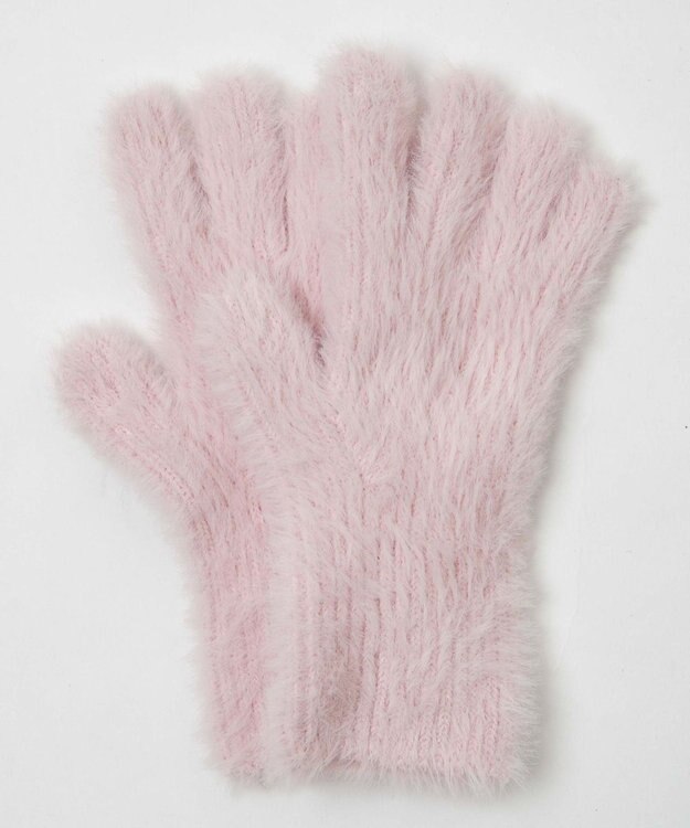 WEGO 指出し穴付きシャギーグローブ ライトピンク
